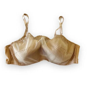 Soma Illusion‎ Bra Mesh Panel Size 38D Sequins Peekaboo Layer Lowcut Cleavage